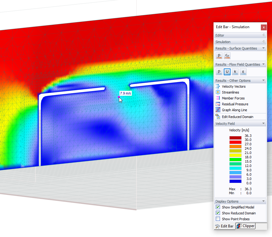 Velocity Field on Simplified Model